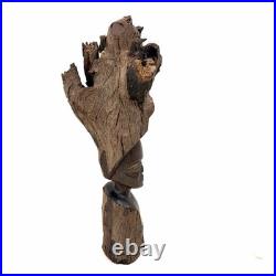 Vintage African Tribal Art Hand Carved Heavy Ebony Wood Sculpture Woman 20Tall