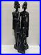 Vintage African Tribal Ebony Wood Sculpture Of Family 19 Tall 1950s