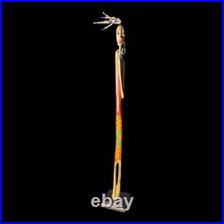 Vintage African Wood Sculpture Tall Tribal Woman Figure Skinny Hand Carved 21