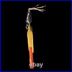 Vintage African Wood Sculpture Tall Tribal Woman Figure Skinny Hand Carved 21