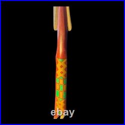 Vintage African Wood Sculpture Tall Tribal Woman Figure Skinny Hand Carved 21