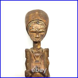 Vintage African Wood Tribal Sculpture Primitive Carved Wooden Congo Statue Art