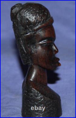 Vintage African hand carved wood woman figurine