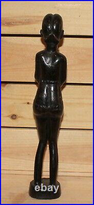 Vintage African hand carving wood nude woman figurine