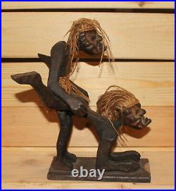 Vintage African hand carving wood risque figurine