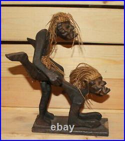 Vintage African hand carving wood risque figurine