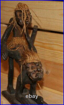 Vintage African hand carving wood risque figurine