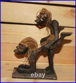 Vintage African hand carving wood risque figurine