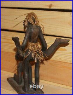 Vintage African hand carving wood risque figurine