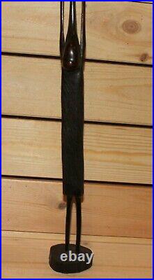 Vintage African hand carving wood statuette