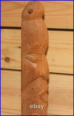 Vintage African hand carving wood tribal figurine