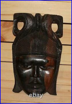 Vintage African hand carving wood wall hanging mask