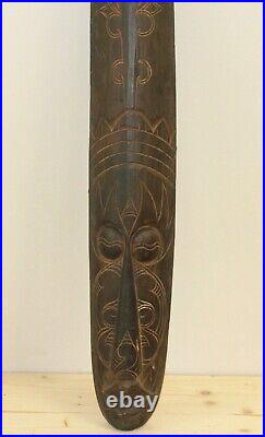Vintage African large tribal hand carving wood wall hanging mask
