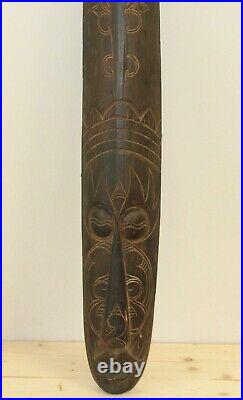 Vintage African large tribal hand carving wood wall hanging mask