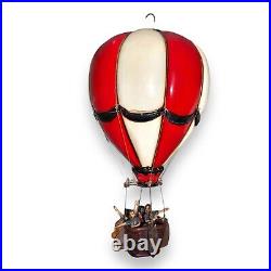 Vintage Allan Agohob Hand Painted Wooden Hot Air Balloon Ride 4 People In Basket
