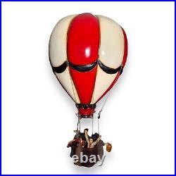 Vintage Allan Agohob Hand Painted Wooden Hot Air Balloon Ride 4 People In Basket