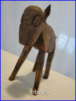 Vintage American Folk Art Carved Wood BISON/BUFFALO Sculpture 9X13X4 Unsigned
