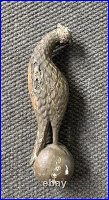 Vintage American Folk Art Carved Wood Gold PheasantArchitectural SalvageAs Is