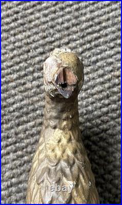 Vintage American Folk Art Carved Wood Gold PheasantArchitectural SalvageAs Is Vintage American Folk Art Carved Wood Gold PheasantArchitectural SalvageAs Is
