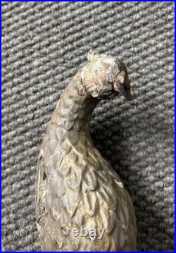Vintage American Folk Art Carved Wood Gold PheasantArchitectural SalvageAs Is Vintage American Folk Art Carved Wood Gold PheasantArchitectural SalvageAs Is