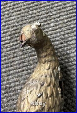 Vintage American Folk Art Carved Wood Gold PheasantArchitectural SalvageAs Is