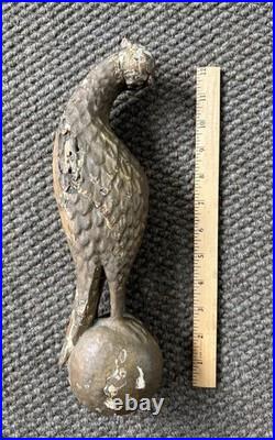 Vintage American Folk Art Carved Wood Gold PheasantArchitectural SalvageAs Is