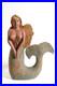 Vintage American Folk Art, wooden Mermaid sculpture. Painted wood carving