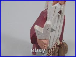 Vintage Americana Wood Carving John & Gloria Broniak Noah Folk Art Hand Carved