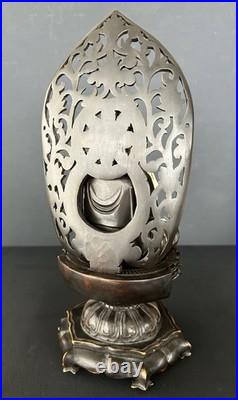 Vintage Amida Nyorai Seated Statue Wood Carving Buddha Sculpture Period Piece