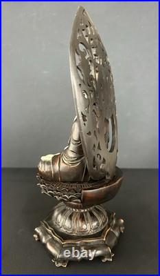 Vintage Amida Nyorai Seated Statue Wood Carving Buddha Sculpture Period Piece