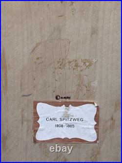 Vintage Anri 11.75 Wood Relief Carving Carl Spitzweg The Serenade