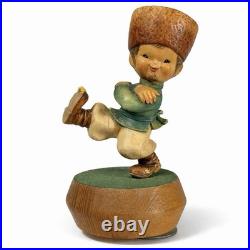 Vintage Anri Ferrandiz Wood Carving Music Box Boy Figurine If I Were a Rich Man