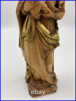 Vintage Anri Hand Carved Madonna & Baby Jesus Wood Sculpture 10.25 Vintage Anri Hand Carved Madonna & Baby Jesus Wood Sculpture 10.25