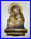 Vintage Anri Italy Hand Carved Wood Madonna, Child and Angel Wall Sculpture 17