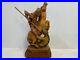 Vintage Anri Wooden Carved Saint George Slays the Dragon Decorative Figurine