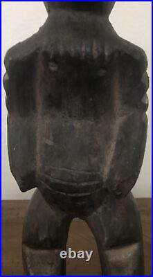 Vintage Antique 14 African Tribal Hand Made Wood Sculpture Man Carved Statue