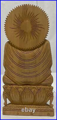 Vintage Antique Statue Buddha Figure Eastern Wood Sculpture Decoration Asia Art