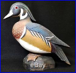 Vintage Antique Wood Duck Decoy Sculpture Signed W. WALTON Ontario Canada