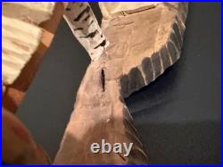Vintage Anton Kaminski Folk Art Polychrome Wood Carving of Man Women & Children