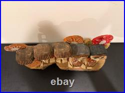 Vintage Anton Kaminski Folk Art Polychrome Wood Carving of Man Women & Children