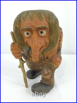 Vintage Anton Sveen Norwegian Troll with Pipe and Stick