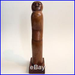 Vintage Arias Wood Carving Figure Sculpture Woman Mexican Folk Art Carved