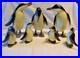Vintage Art Deco Folk Art Rustic Hand Carved Hand Painted Penguin Set Lot (7)