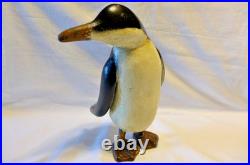 Vintage Art Deco Folk Art Rustic Hand Carved Hand Painted Penguin Set Lot (7)