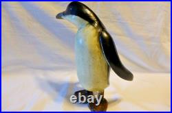 Vintage Art Deco Folk Art Rustic Hand Carved Hand Painted Penguin Set Lot (7)