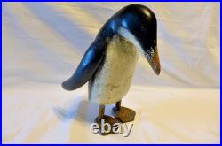 Vintage Art Deco Folk Art Rustic Hand Carved Hand Painted Penguin Set Lot (7)