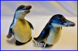 Vintage Art Deco Folk Art Rustic Hand Carved Hand Painted Penguin Set Lot (7)