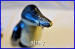 Vintage Art Deco Folk Art Rustic Hand Carved Hand Painted Penguin Set Lot (7)