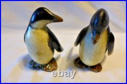 Vintage Art Deco Folk Art Rustic Hand Carved Hand Painted Penguin Set Lot (7)