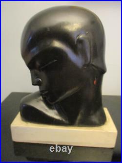 Vintage Art Deco Hagenauer Style Werkstatte Young Male 12 Bust Wood Sculpture